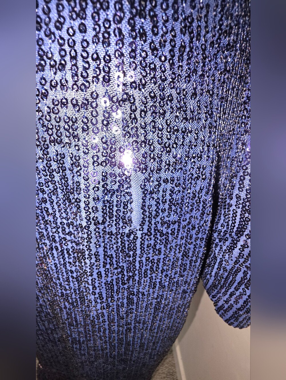 Isaac Mizarahi Live Always Isaac Navy Blue Sequin Wrap Dress XXS Gorgeous! - Picture 14 of 16